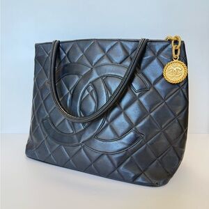 Chanel medallion lambskin tote with GHW